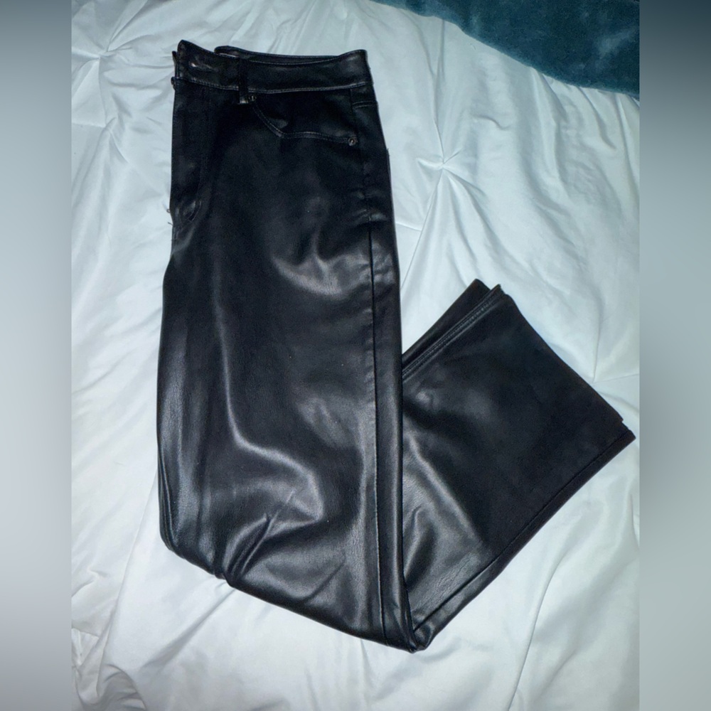 Zara black leather pants